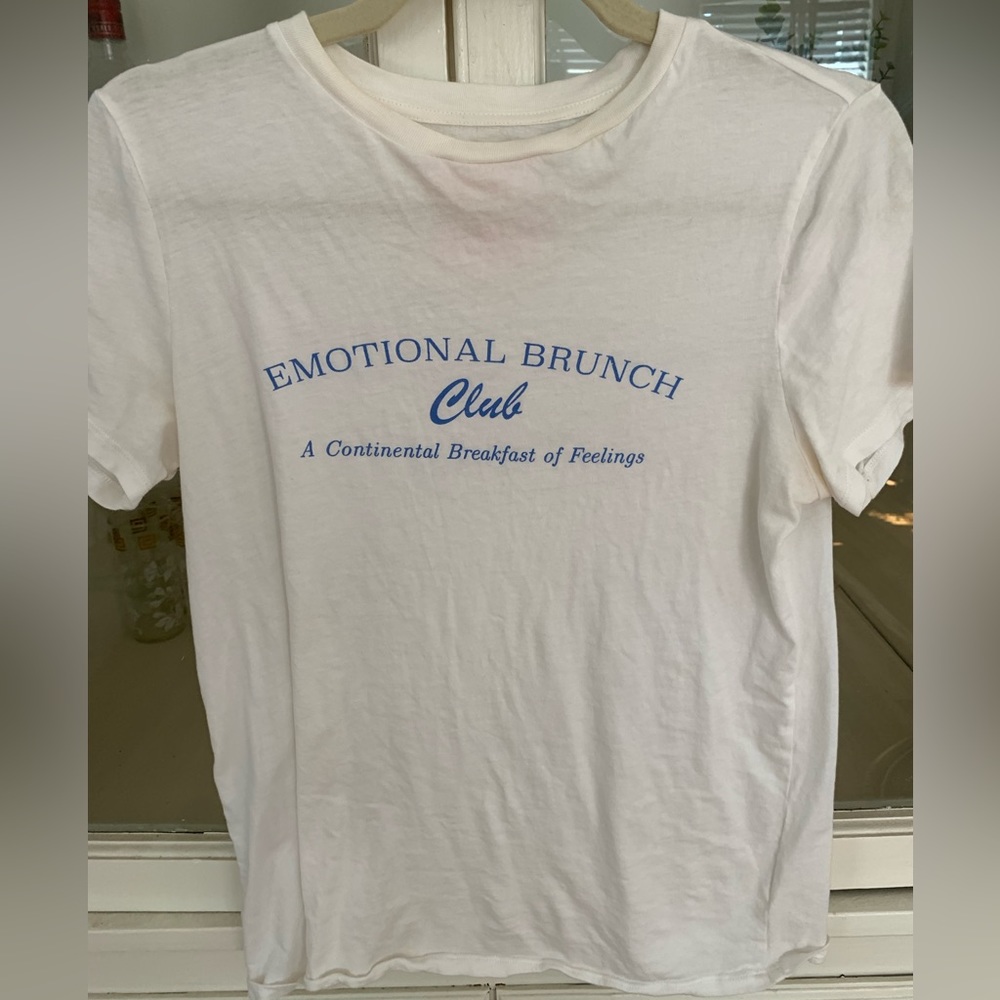 ban.do Emotional Brunch Club XS Blue and White Tee